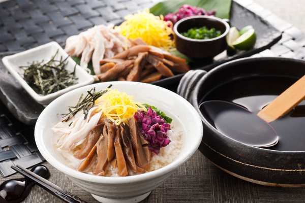 あわび茸山椒煮の鶏飯